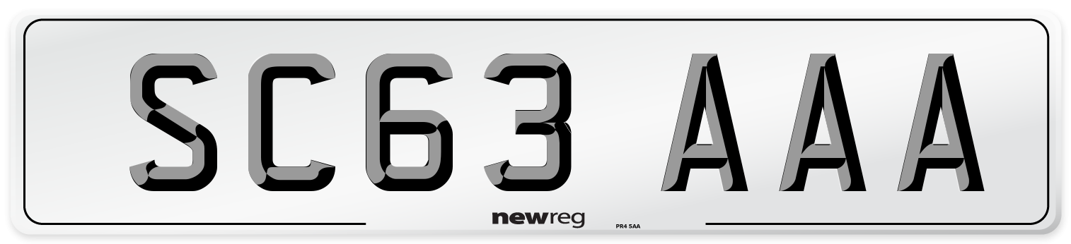 SC63 AAA Number Plate from New Reg